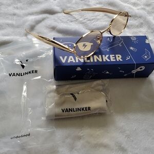 Women's Retro Gold Frame Tinted Glasses